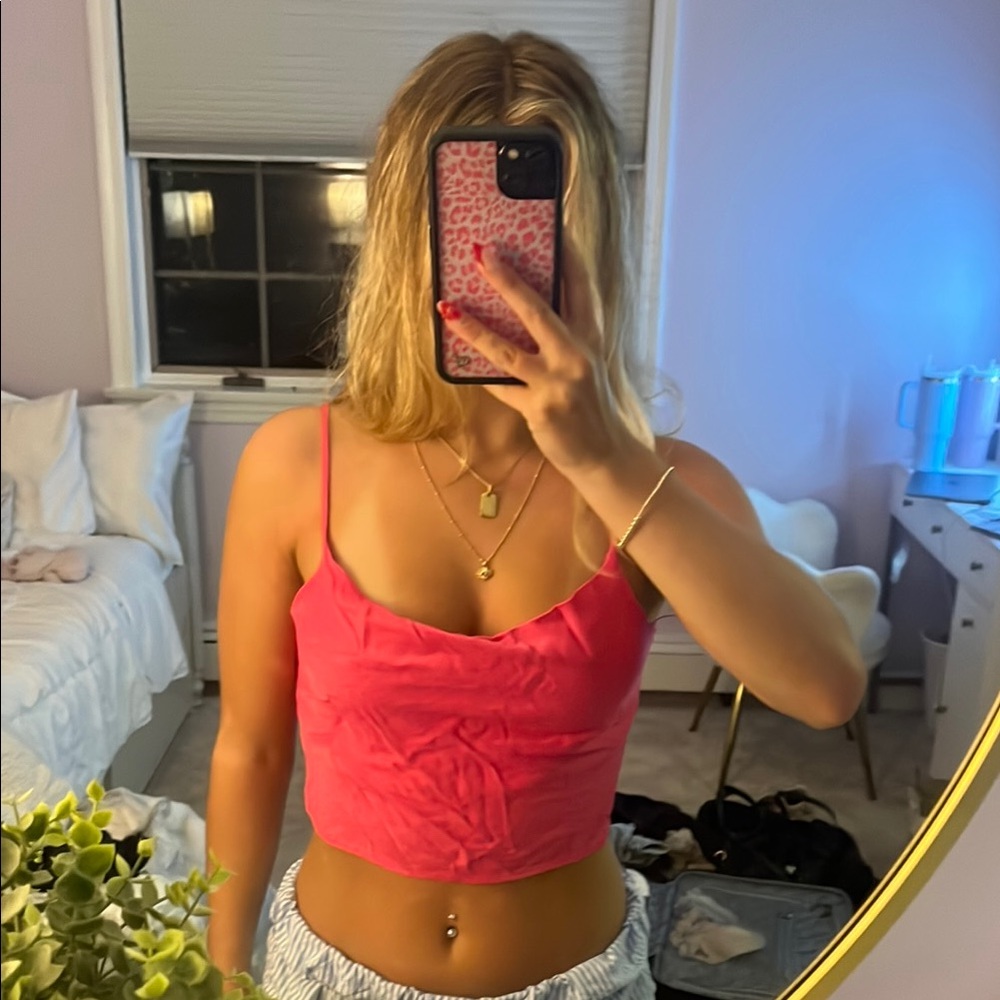 Zara Pink Asymmetrical Backless Camisole